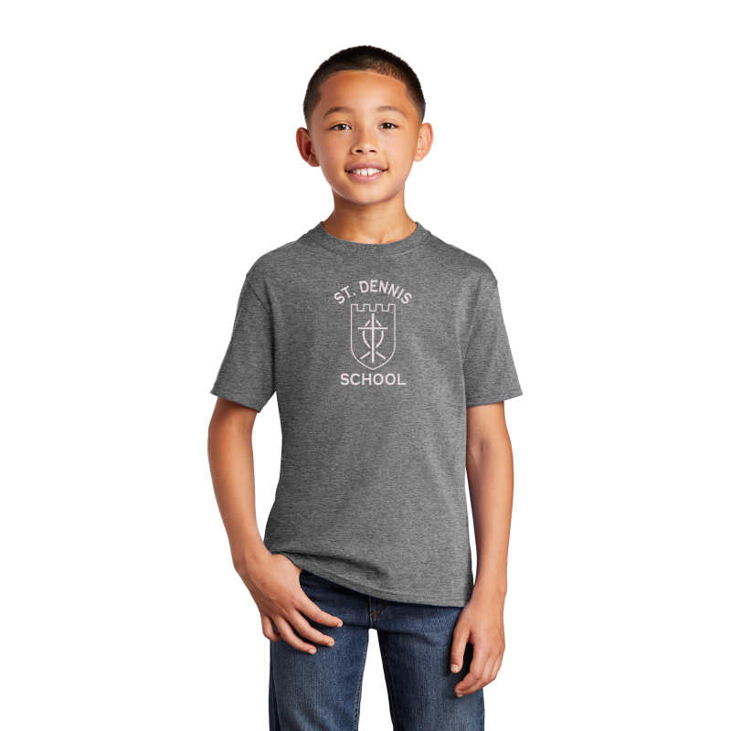         PC54Y Port & Company® Core Blend Tee; FULL FRONT SIVER PRINT LOGO 